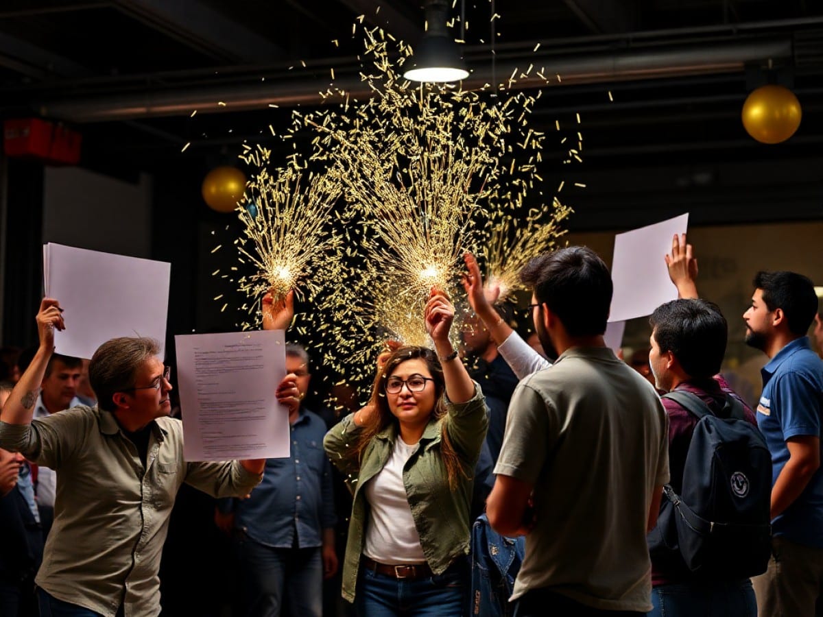 La operación para que los trabajadores festejen su propio ajuste