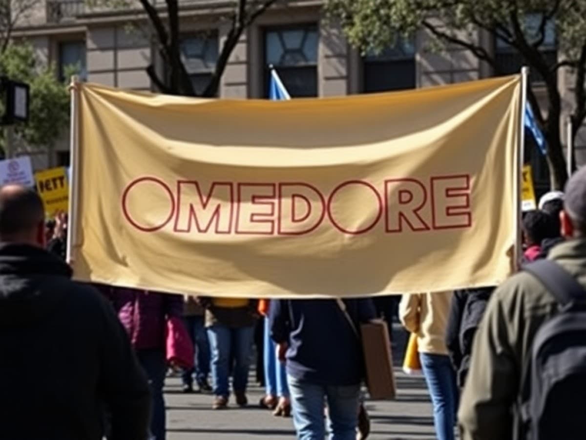 Intendentes bonaerenses marchan al Ministerio de Capital Humano para reclamar fondos para los comedores escolares