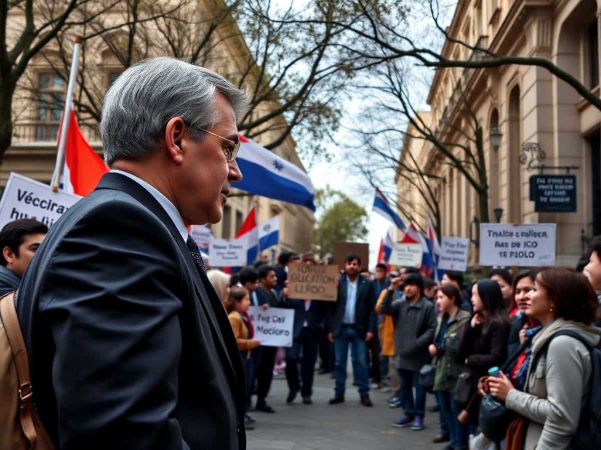 Estudiá, no seas Adorni: clases públicas de dignidad frente a la casa del jefe de Gabinete