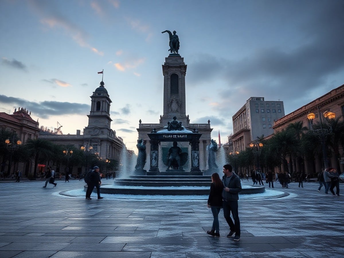 En la plaza de la memoria