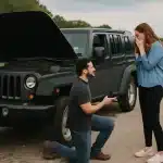 Problema técnico en Jeep termina en romántica propuesta de matrimonio